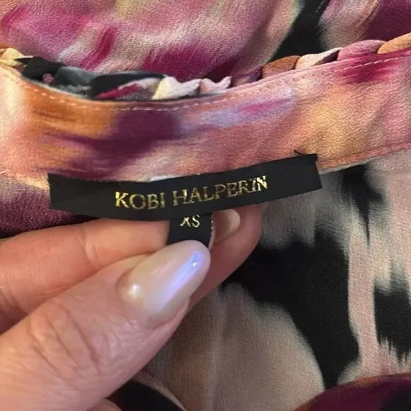 KOBI HALPERIN 100% silk  Multicolor Blouse, XS - Picture 13 of 14